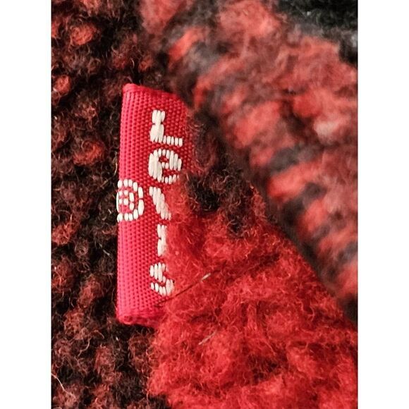 VTG Levi's Men's Buffalo Plaid Sherpa Trucker Jacket Size Medium Snap Button - Picture 3 of 16